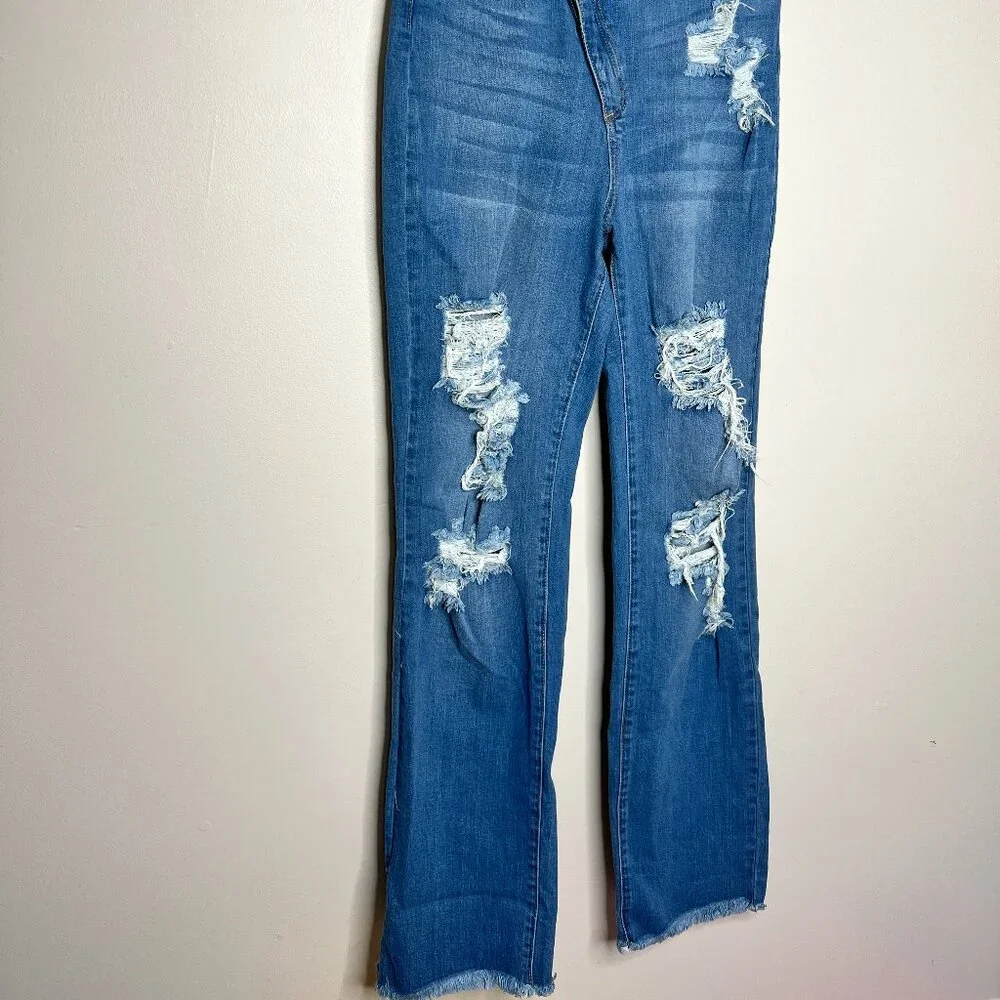 NWT! Fashion Nova "Don't Get Crossed Over Slouch Fit" High Rise Jeans Size 7 - Picture 8 of 15